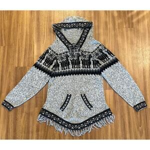 Kactus Peruvian Alpaca Wool Poncho Sweater Women's S